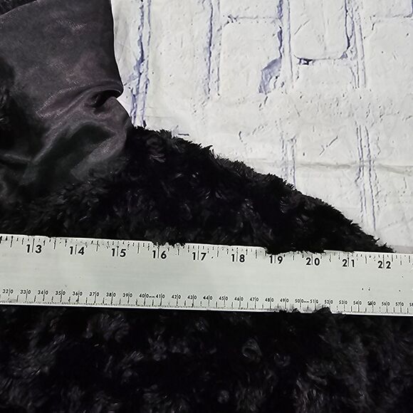 MIXIT Black WOMENS SIZE XL Faux Curly Fur 3/4 Sleeve Jacket - Picture 7 of 11